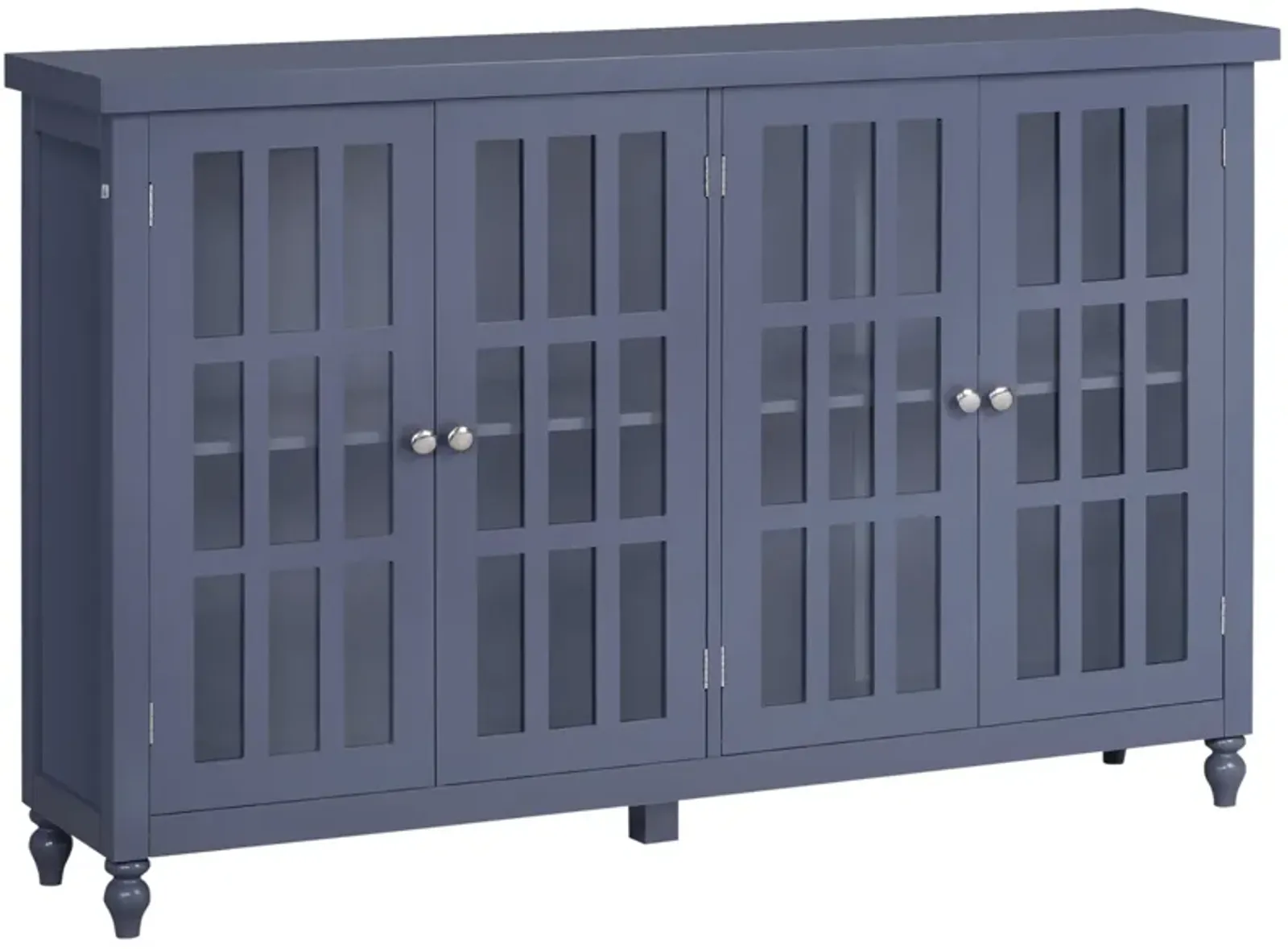 Gray Kitchen Organizer: Modern Sideboard with 4 Glass Doors