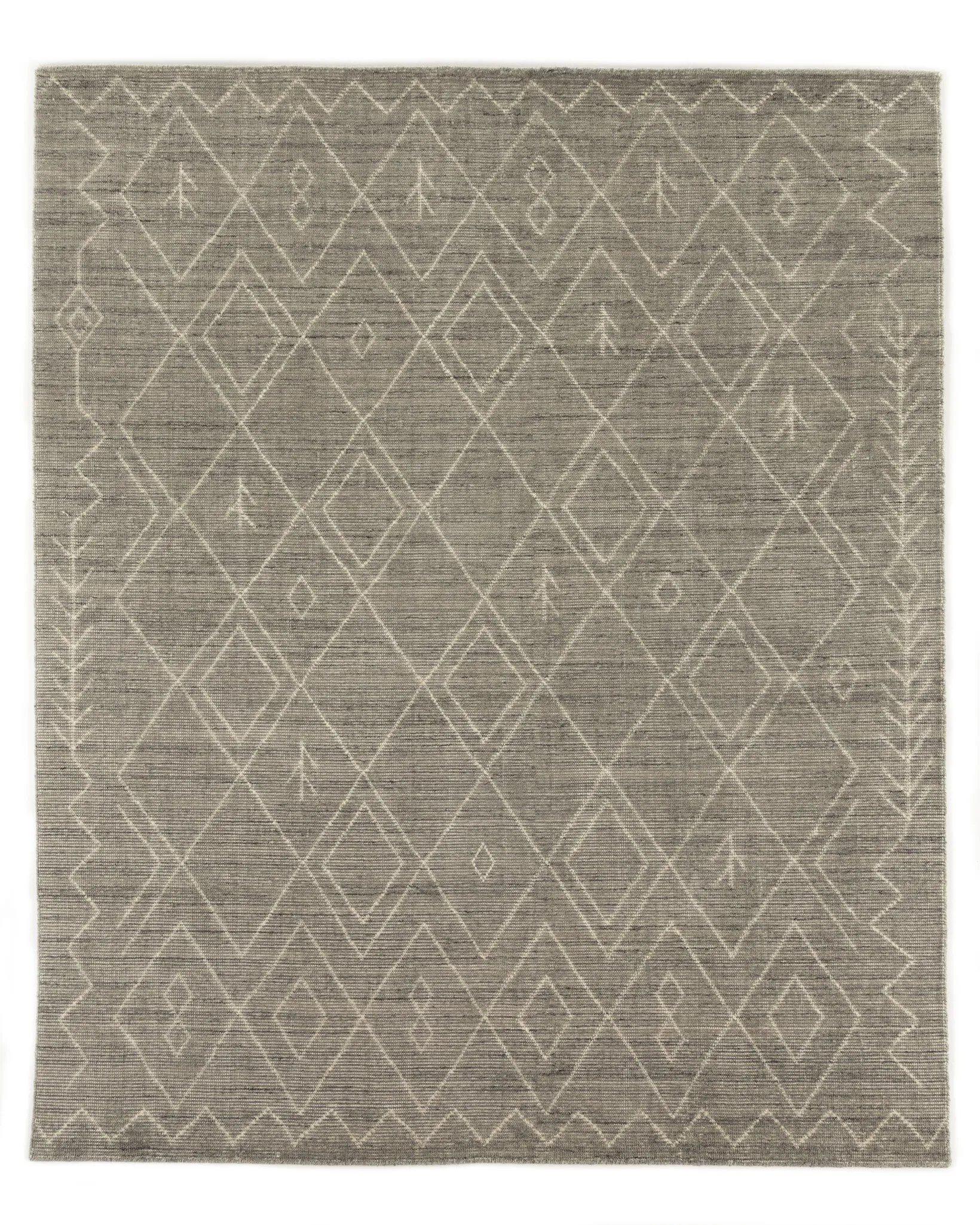 Nador Grey Moroccan Hand Knotted 8' x 10' Rug