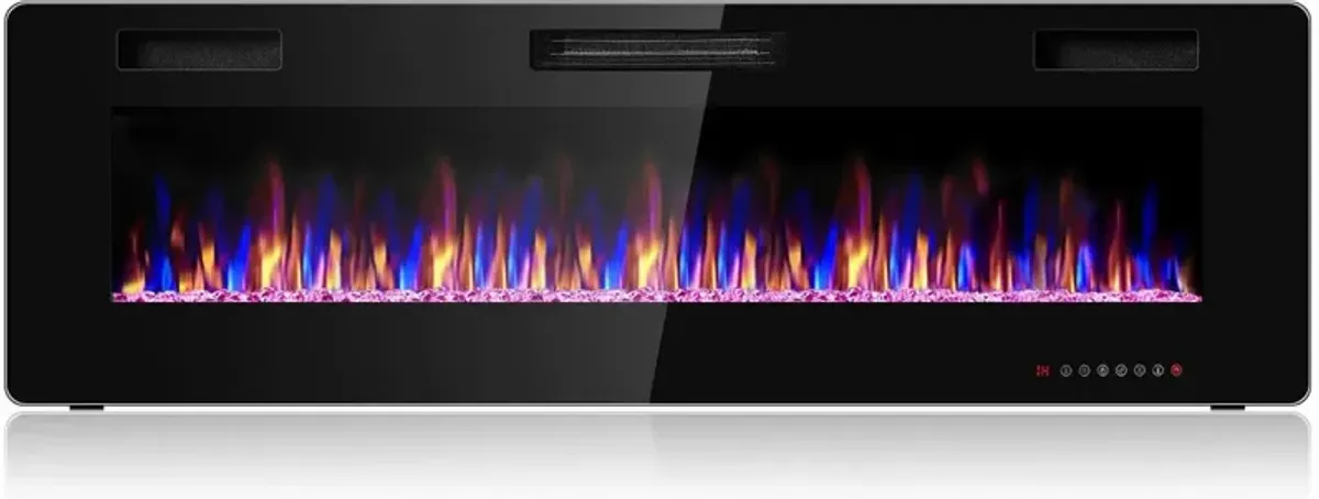 60 Inch Ultra Thin Electric Fireplace with 2 Heat Settings