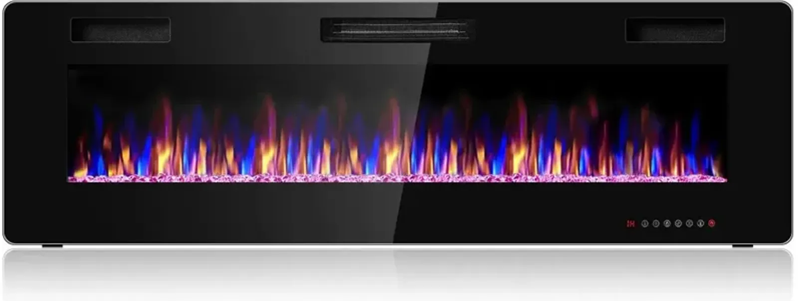 60 Inch Ultra Thin Electric Fireplace with 2 Heat Settings