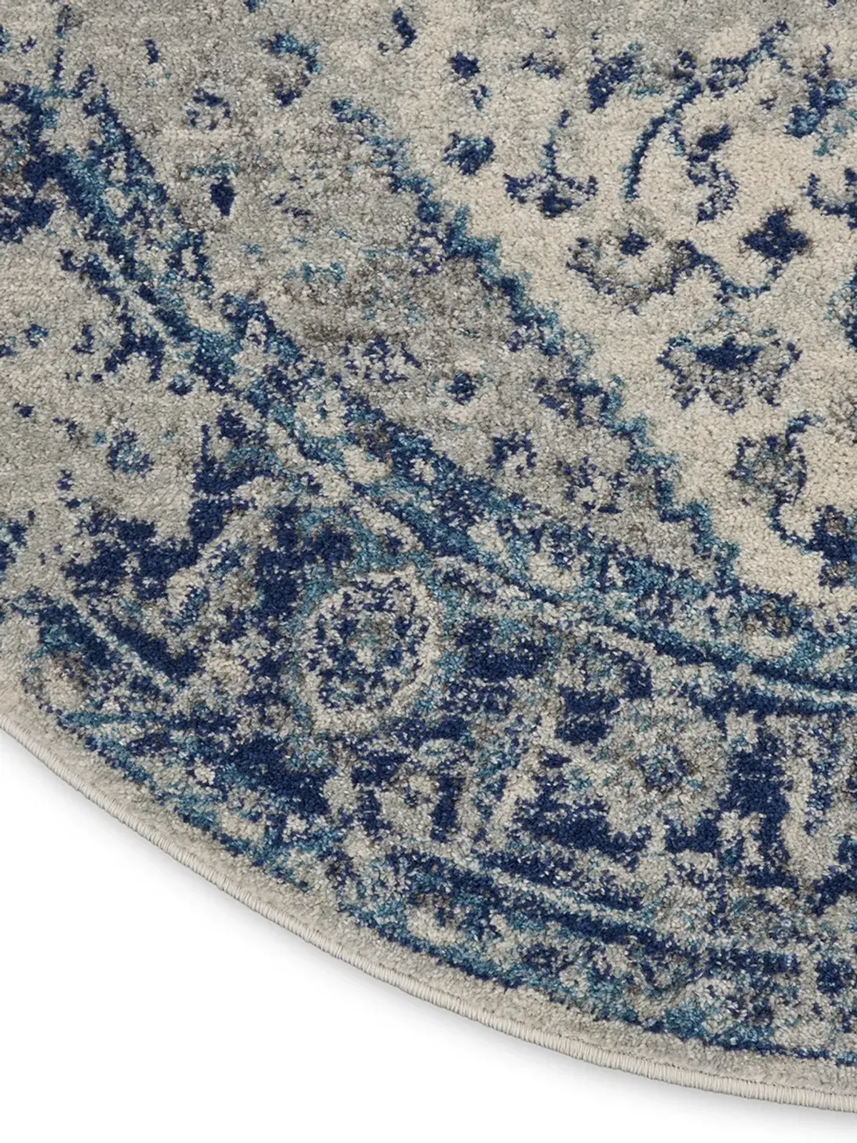 Tranquil TRA06 Ivory/Light Blue 5'3" x Round Rug