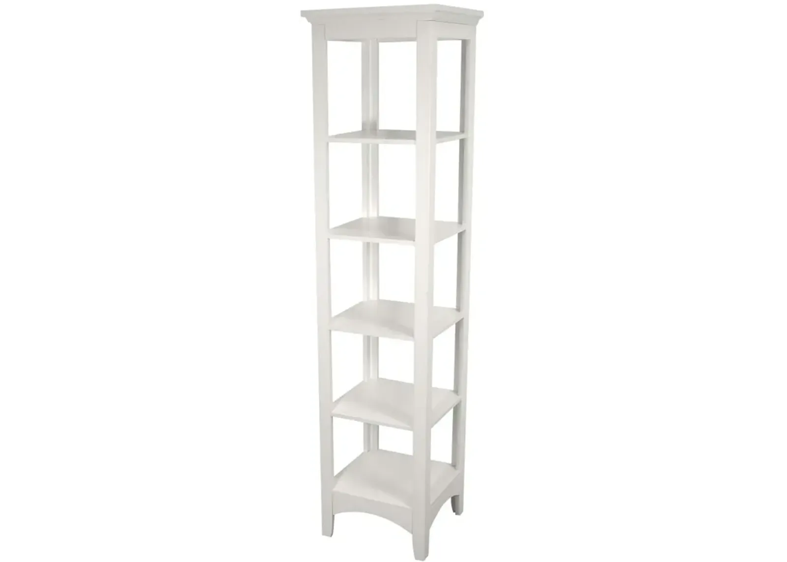 Teamson Home Madison Wooden Linen Tower with 5 Shelves, White