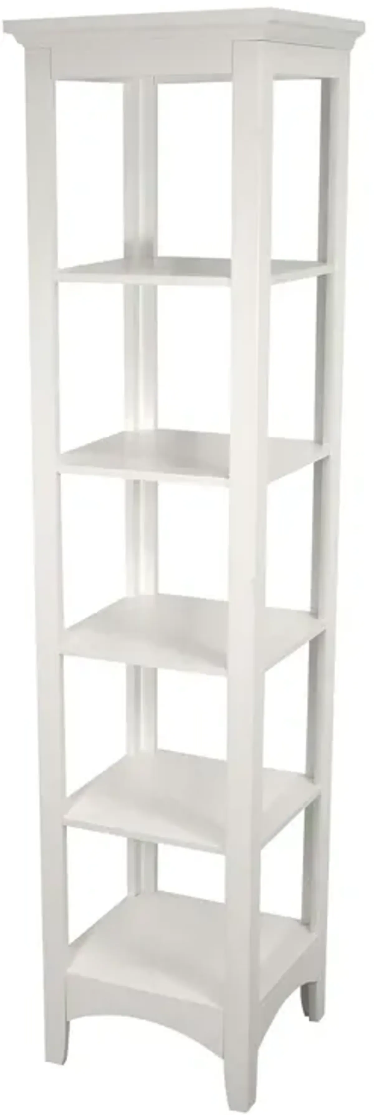 Teamson Home Madison Wooden Linen Tower with 5 Shelves, White