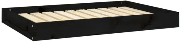Dog Bed Black 36"x25.2"x3.5" Solid Wood Pine