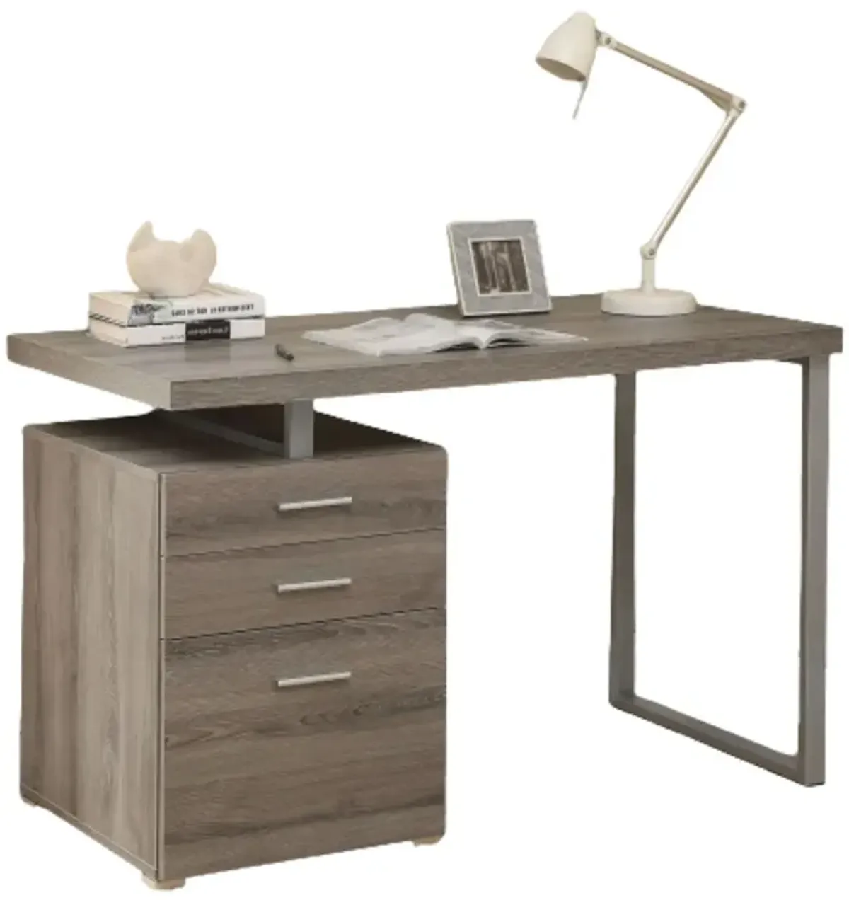 Hivvago Modern Left or Right Facing Home Office Computer Desk in Dark Taupe