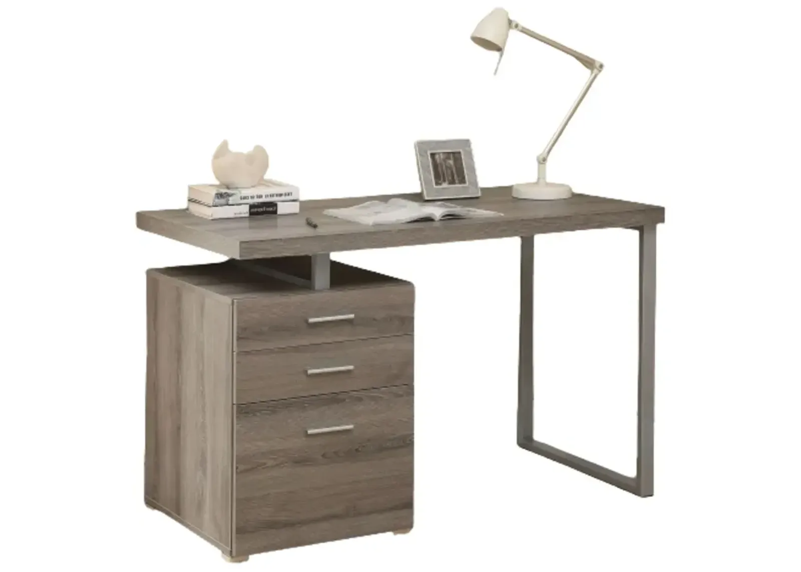 Hivvago Modern Left or Right Facing Home Office Computer Desk in Dark Taupe