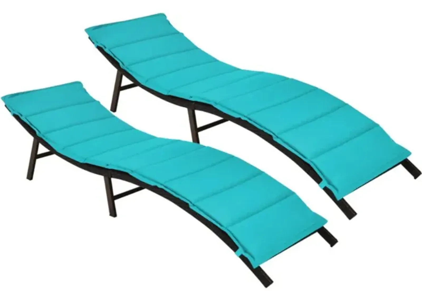 Hivvago 2 Pieces Folding Patio Lounger Chair