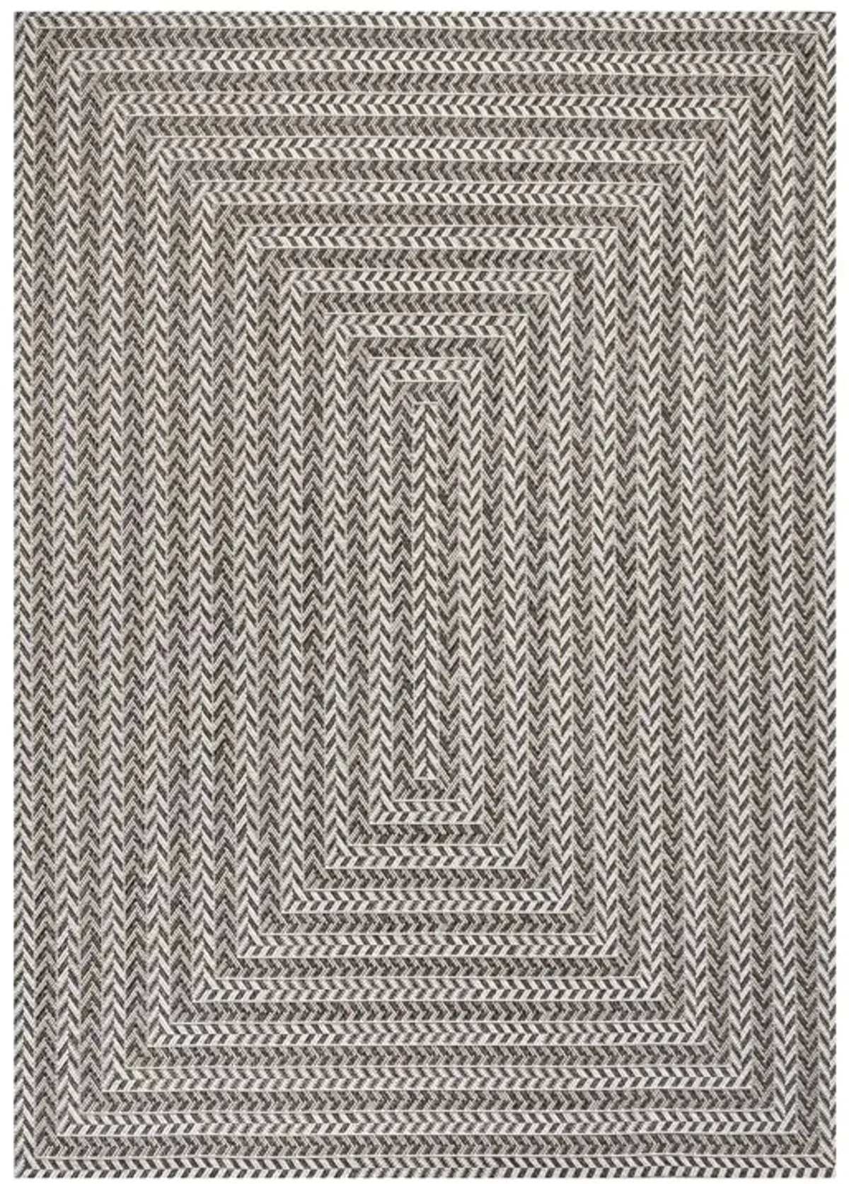 Chevron Modern Concentric Squares Indoor/Outdoor Area Rug