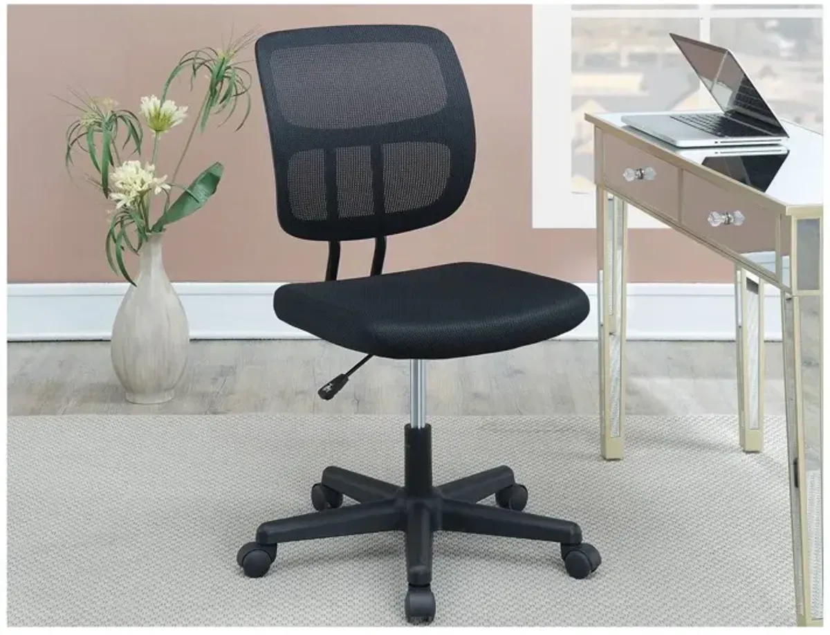 Elegant Design 1 Piece Office Chair Black Mesh Desk Chairs Wheels Breathable Material Seats