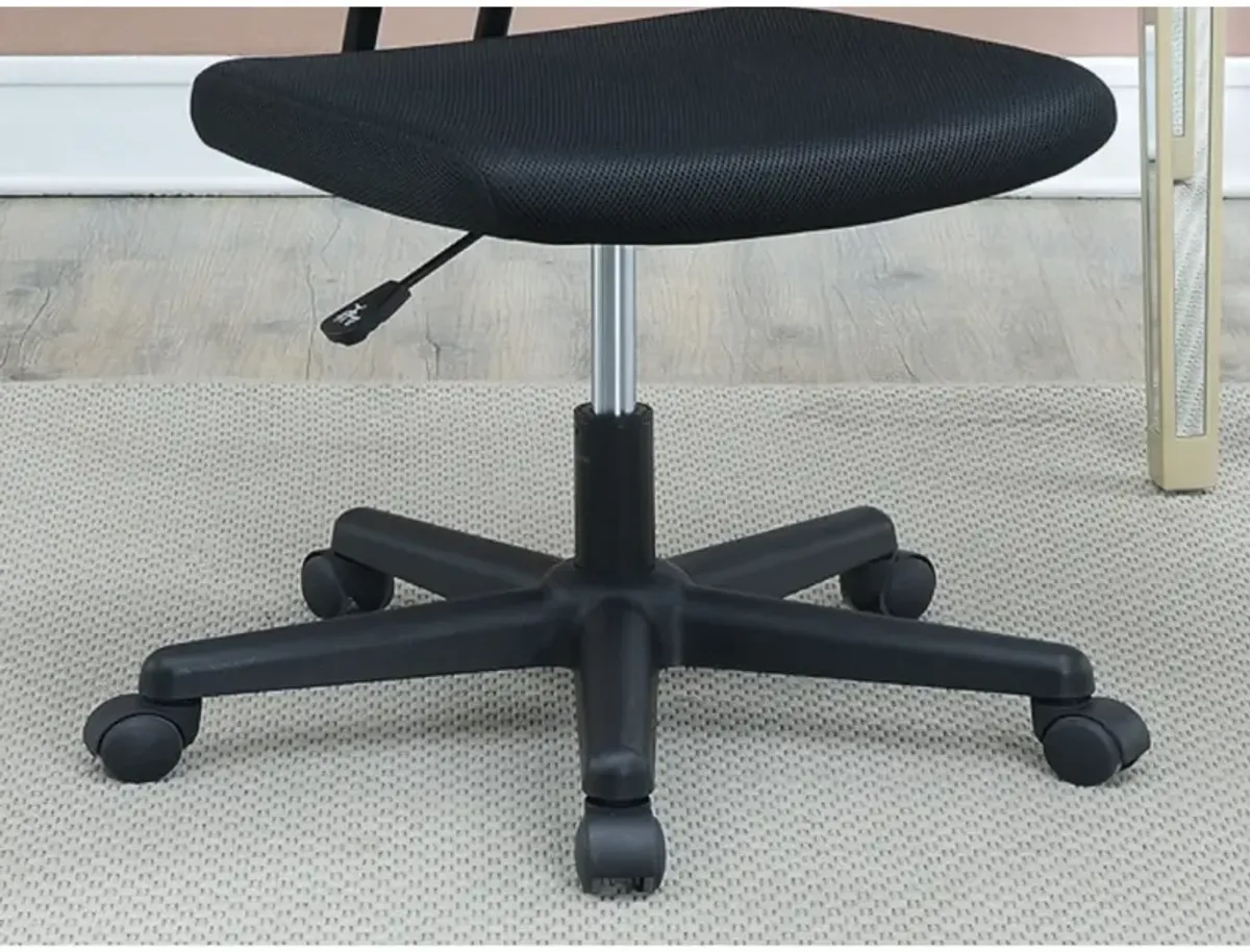 Elegant Design 1 Piece Office Chair Black Mesh Desk Chairs Wheels Breathable Material Seats