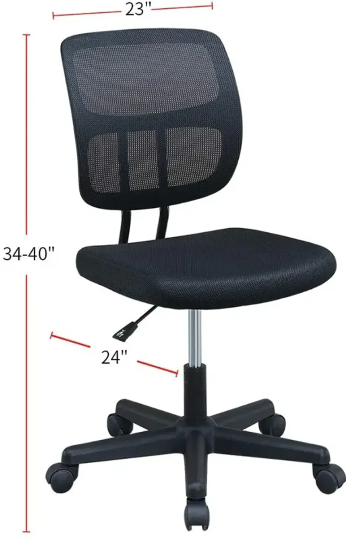 Elegant Design 1 Piece Office Chair Black Mesh Desk Chairs Wheels Breathable Material Seats