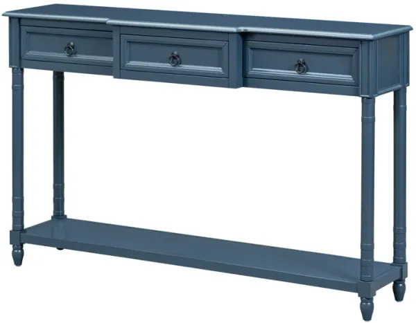 Console Table Sofa Table With Drawers For Entryway With Projecting Drawers And Long Shelf