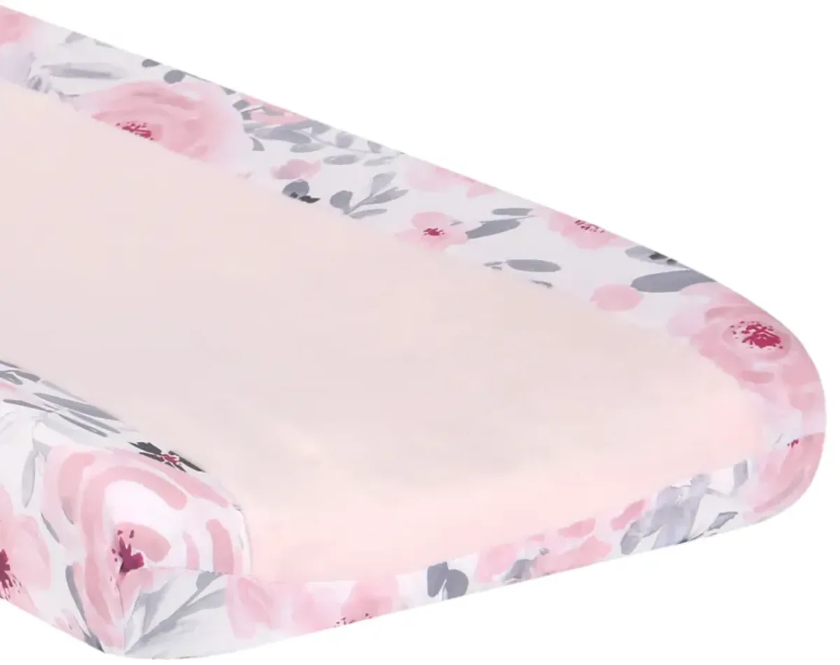 Bedtime Originals Blossom Watercolor Floral Changing Pad Cover - Pink/Gray