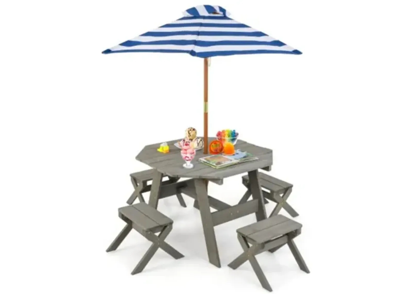 Hivvago Kids Wooden Table Set for Children Aged 3+ Years