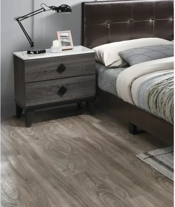 Streamdale Grey Plywood Nightstand with Contemporary Design