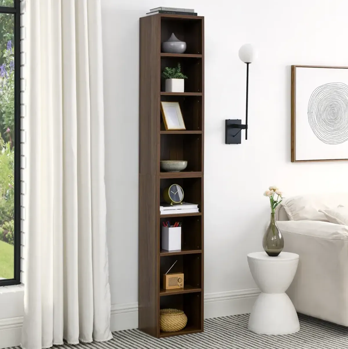 70.9 in.Tall Wood 4-Shelf Standard Bookcase with Shelves (Set of 2)