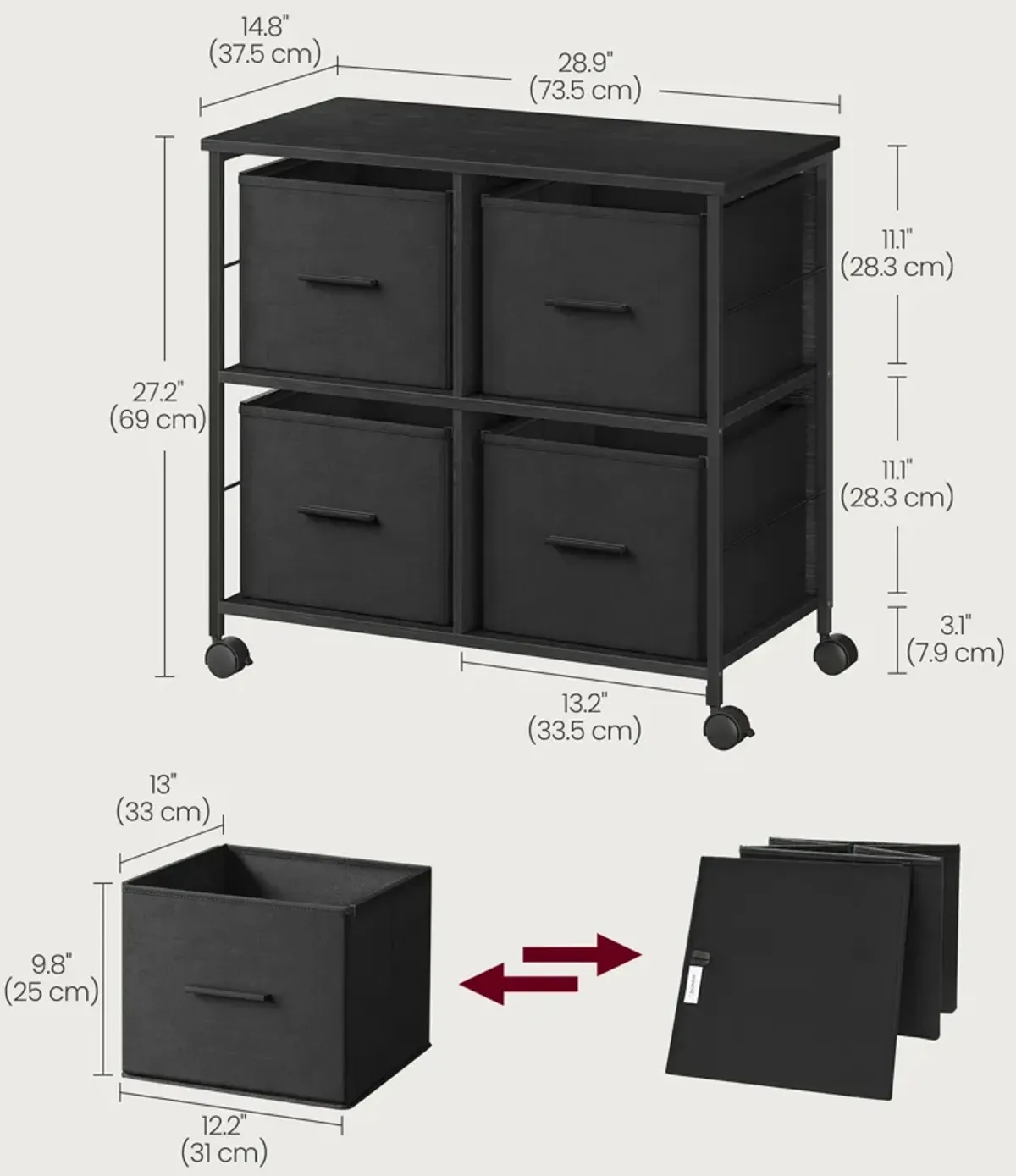 4-Drawer File Cabinet for Versatile Office Storage and Organization