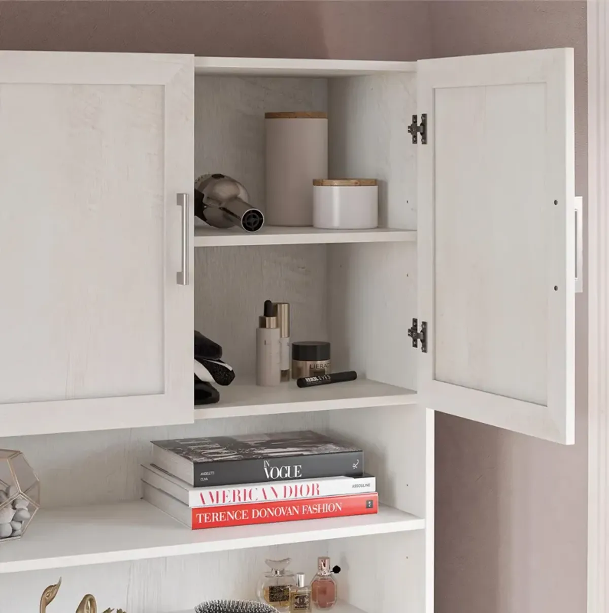 Elba Vanity Modular Closet Unit, Ivory Oak