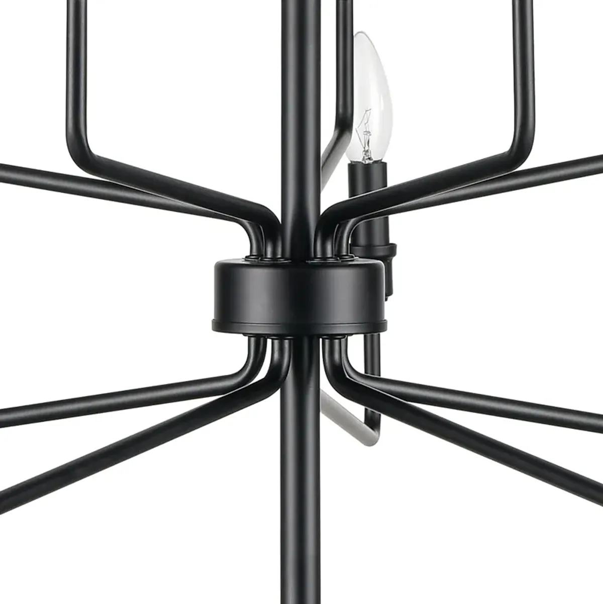 Saginaw 34'' Wide 10-Light Black Chandelier