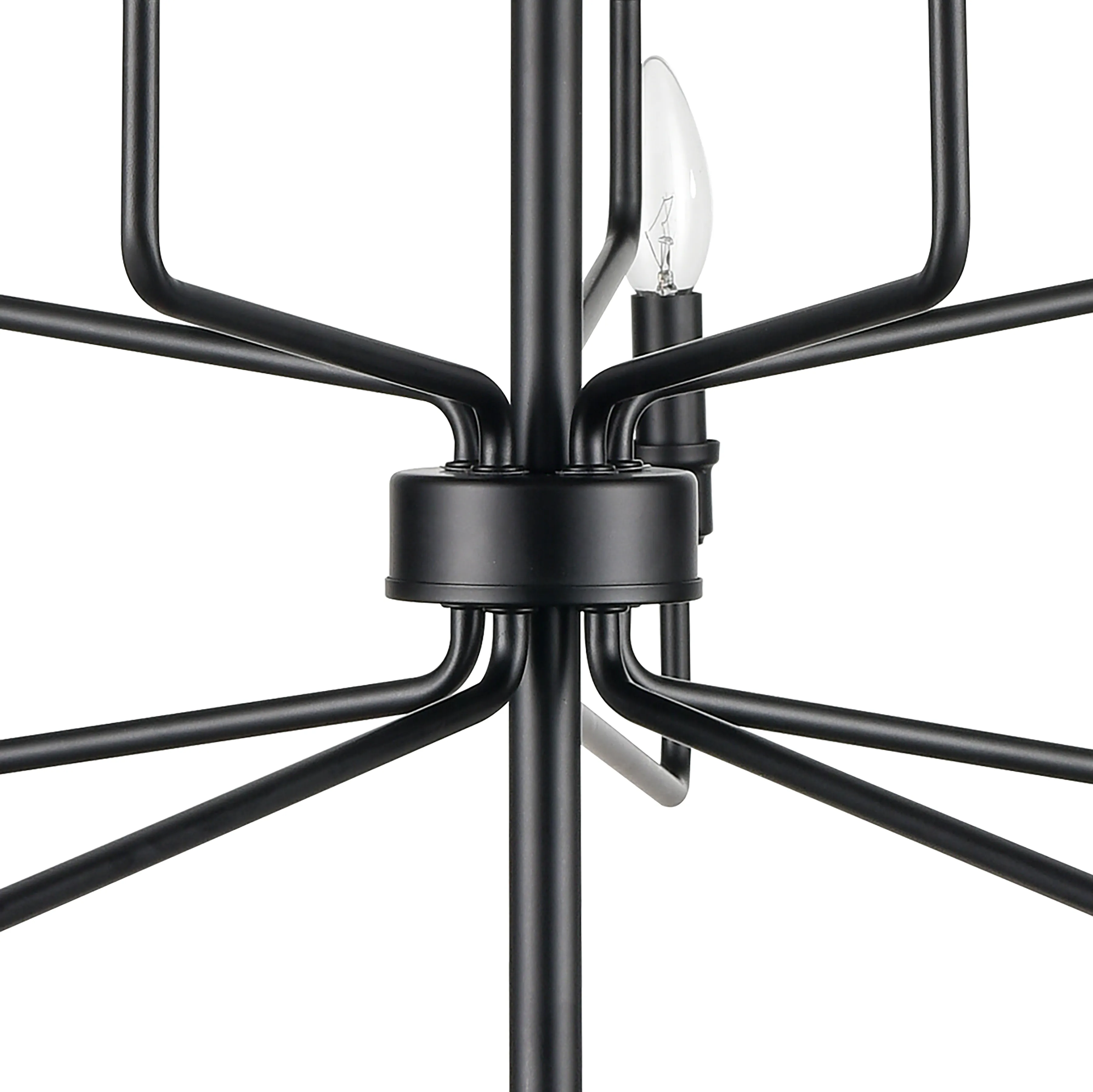 Saginaw 34'' Wide 10-Light Black Chandelier