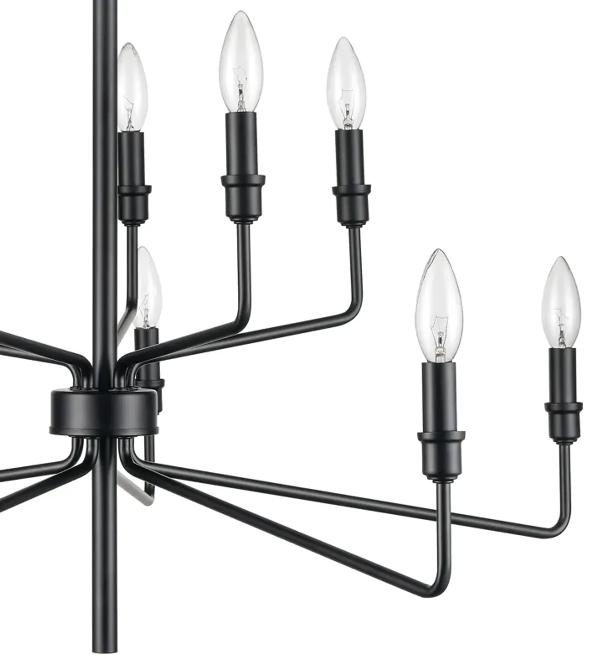 Saginaw 34'' Wide 10-Light Black Chandelier