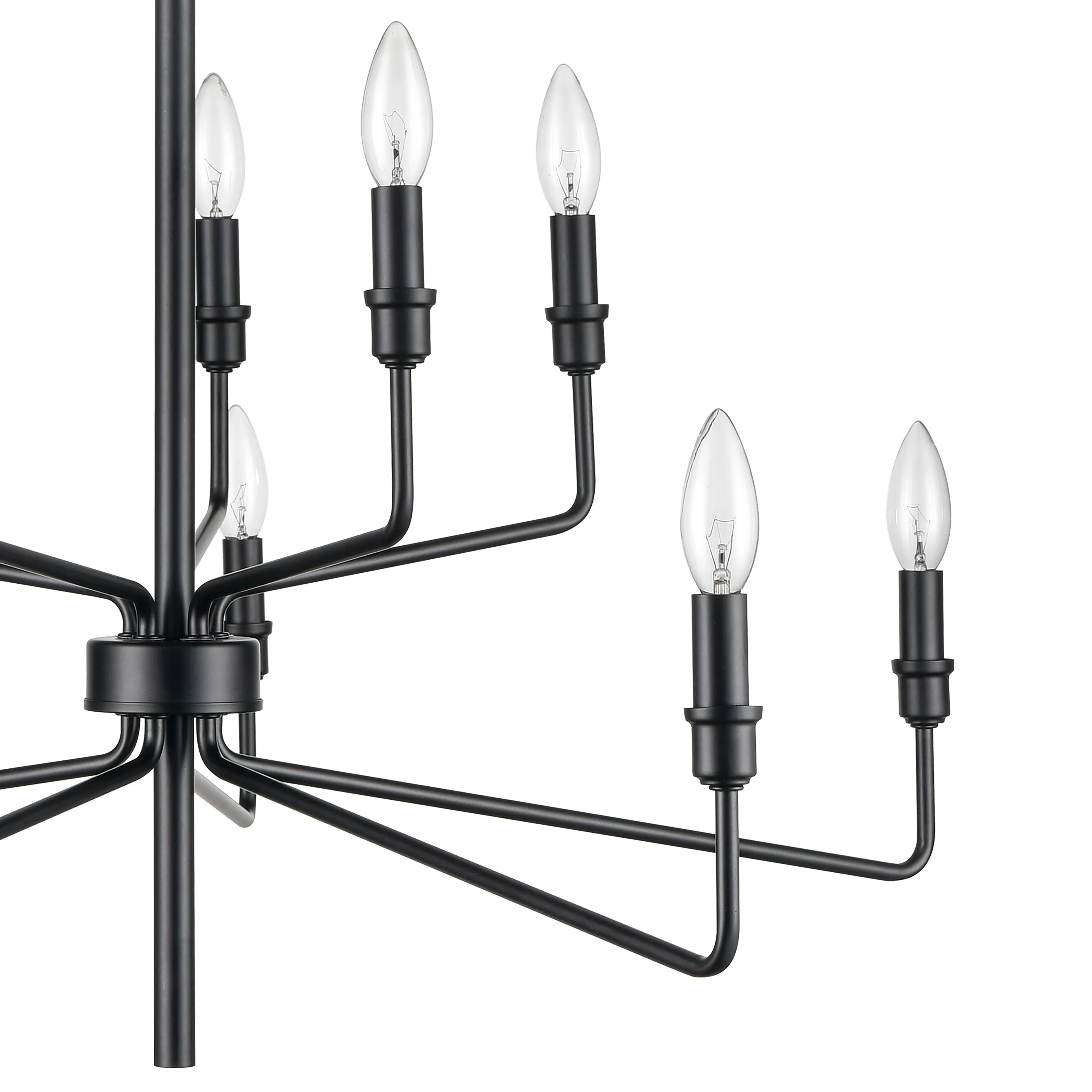 Saginaw 34'' Wide 10-Light Black Chandelier