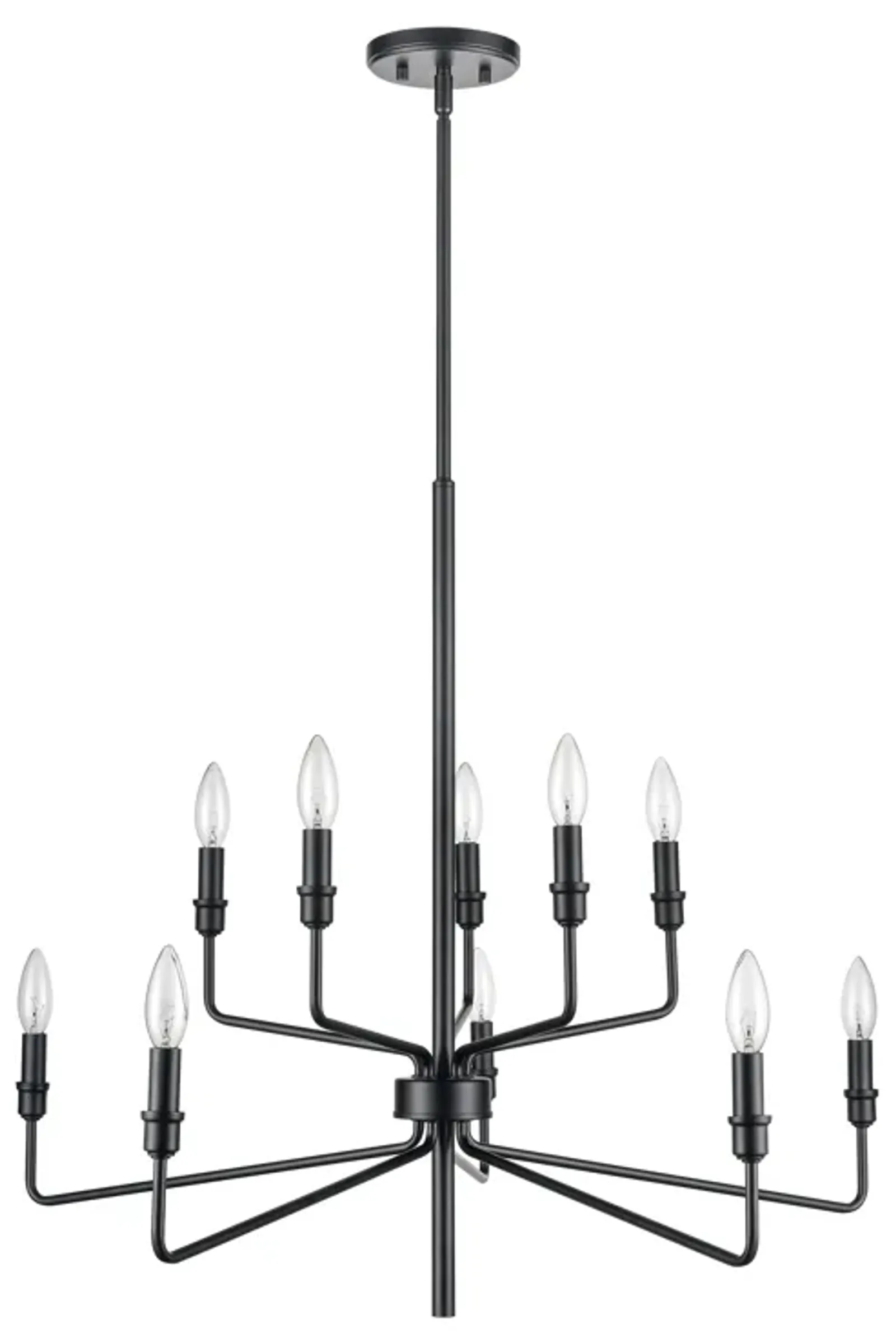 Saginaw 34'' Wide 10-Light Black Chandelier