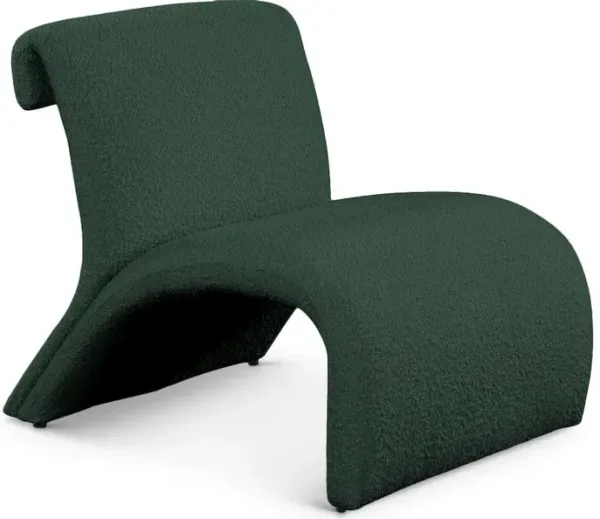 Meridian Furniture Mulberry Green Boucle Fabric Accent Chair