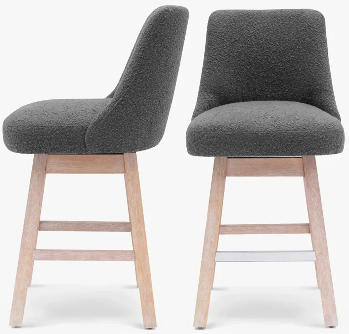 WestinTrends 26" Upholstered Swivel Counter Height Bar Stools (Set of 2)