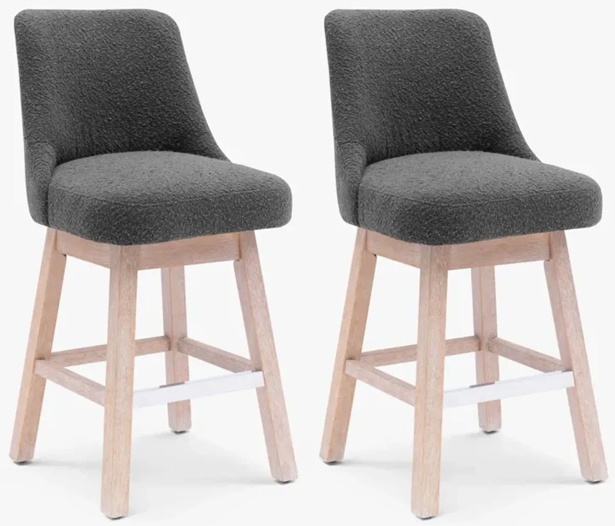 WestinTrends 26" Upholstered Swivel Counter Height Bar Stools (Set of 2)