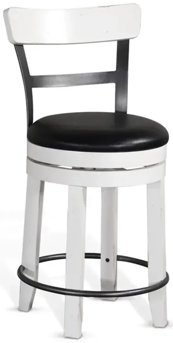 Sunny Designs Counter Barstool with Back & Swivel, Cushion Seat