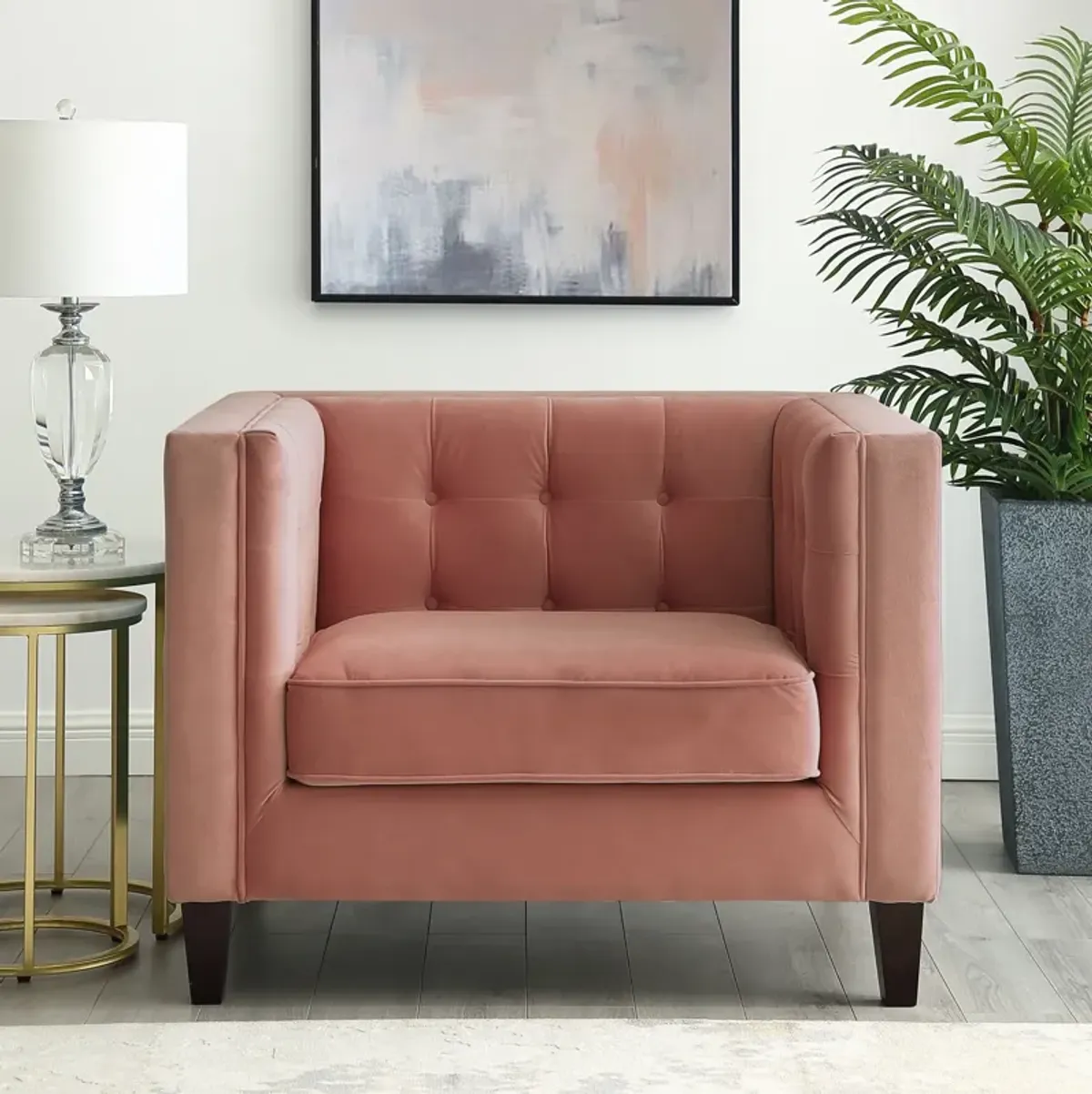 Inspired Home Maxine Velvet Club Chair