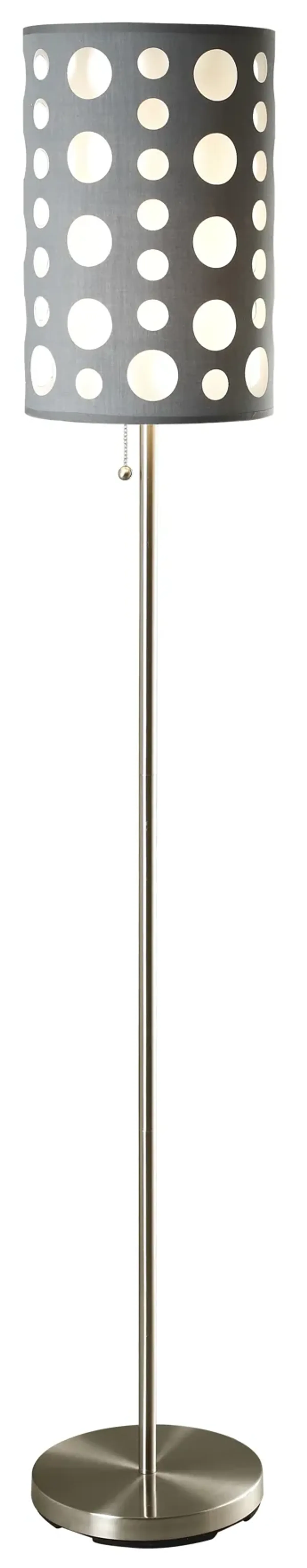 62"H Grey/White Retro Floor Lamp