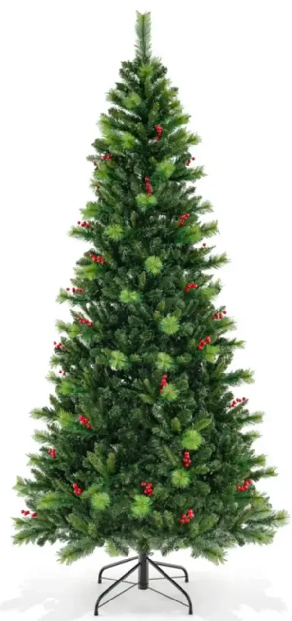 Hivvago Pre-Lit Artificial Christmas Tree with LED Lights