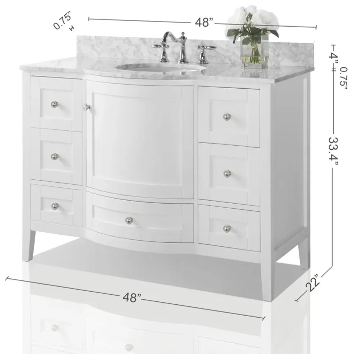 Lauren 48 in. Bath Vanity Set in White