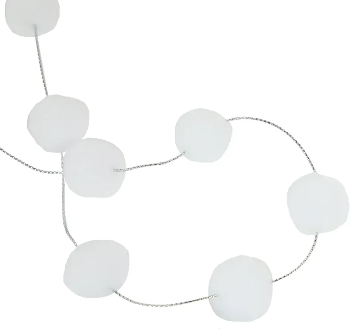 9' White Plush Snowball Christmas Garland