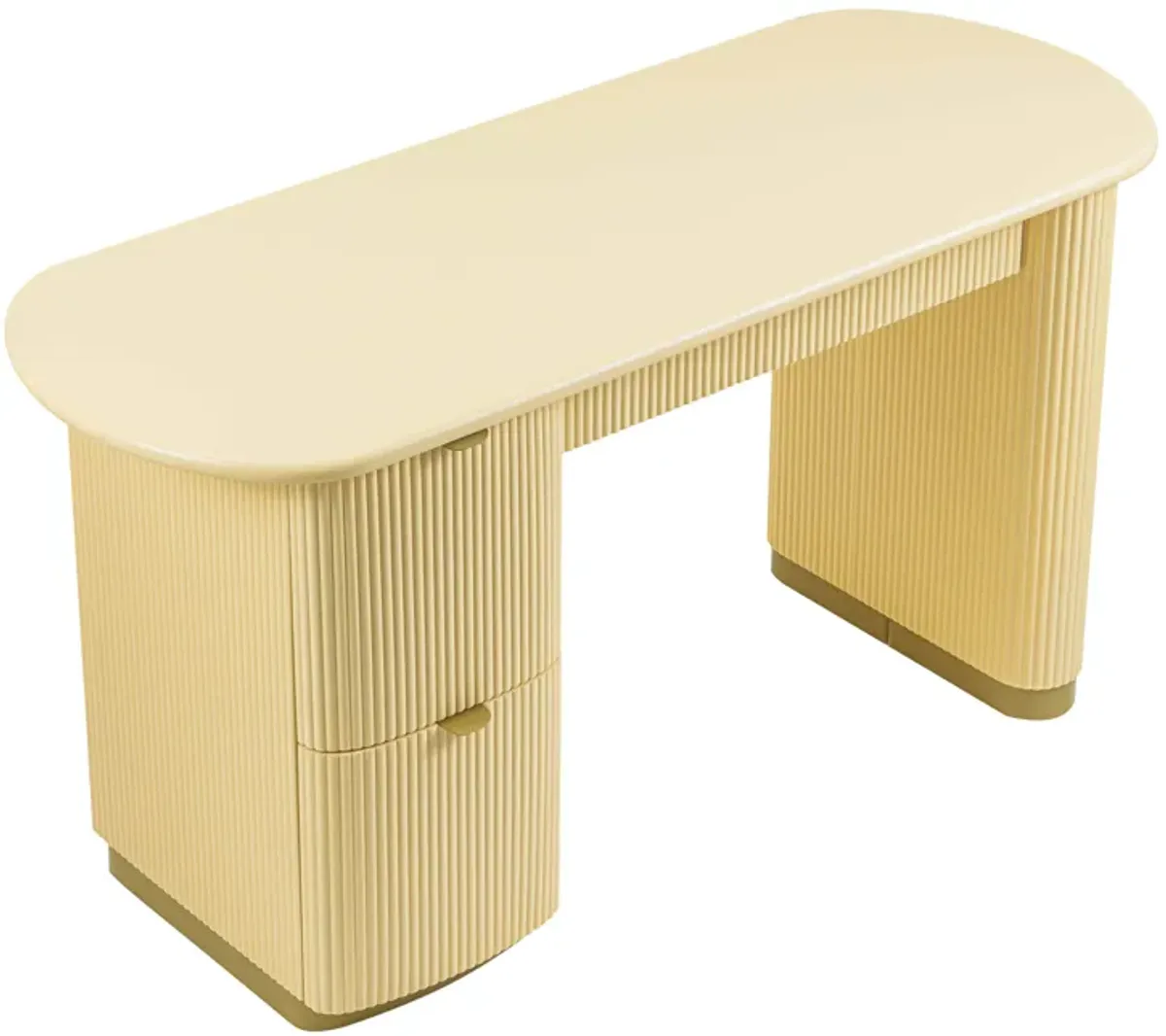 Francesca Yellow Peach 3-Drawer Desk