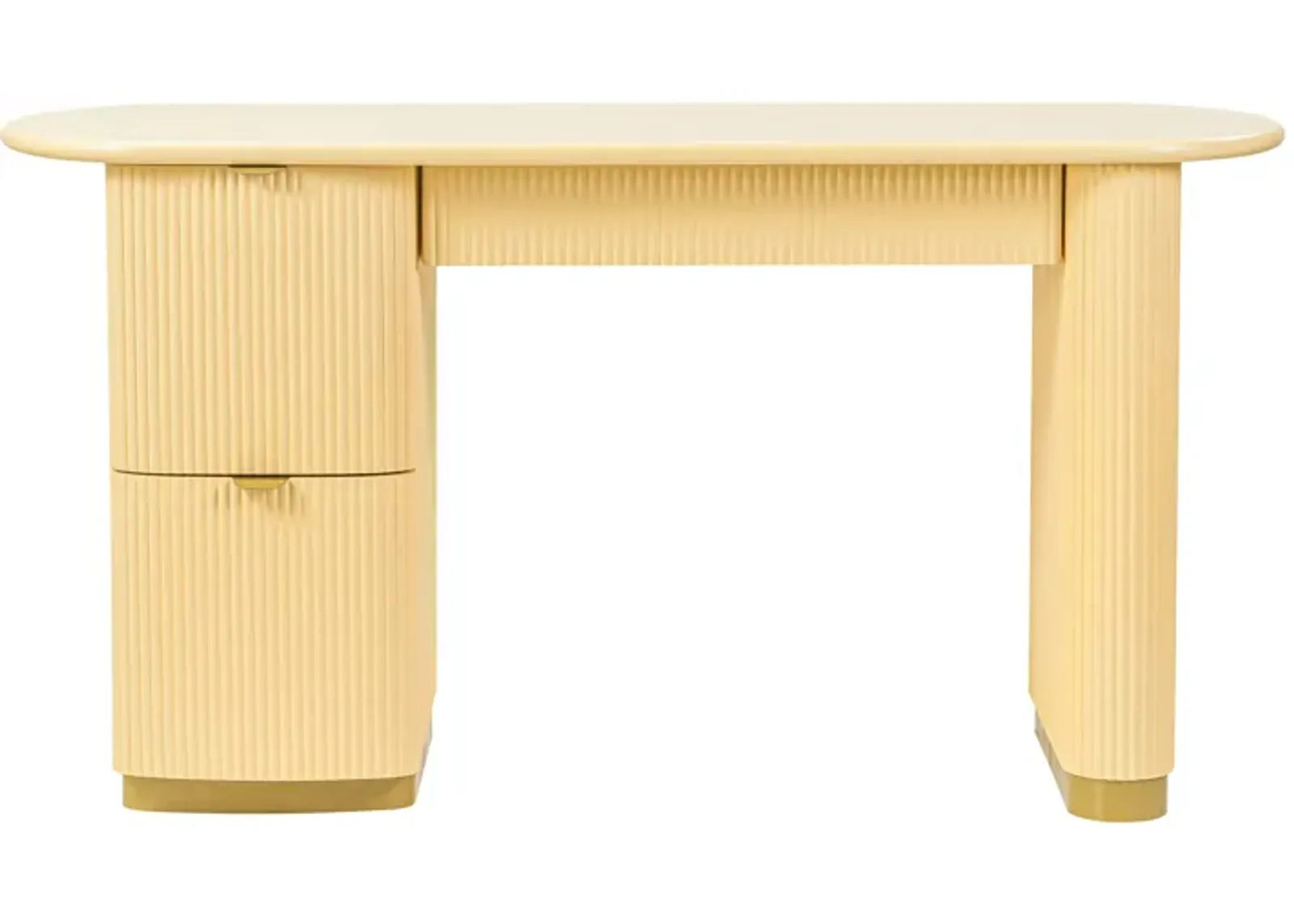 Francesca Yellow Peach 3-Drawer Desk