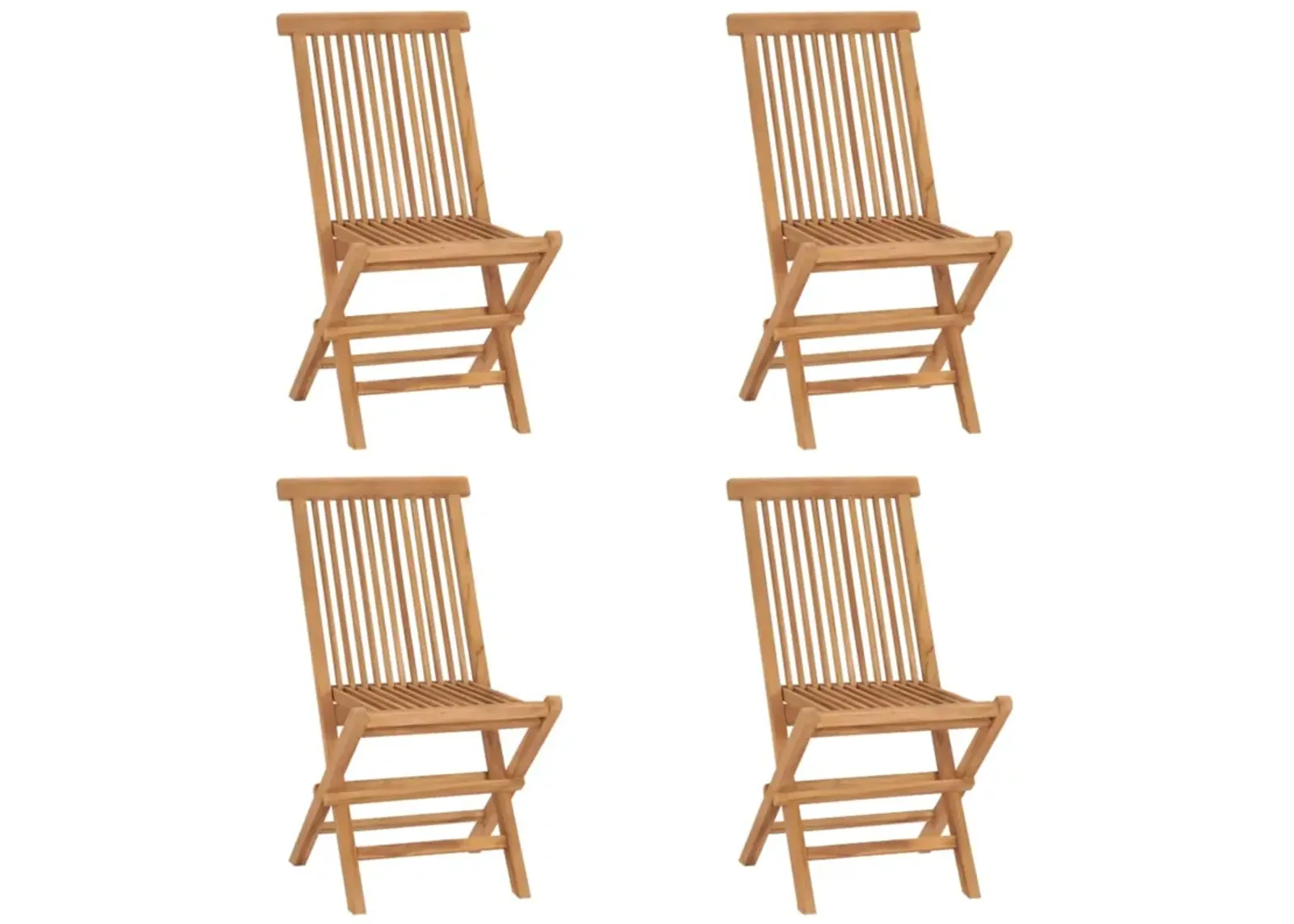 vidaXL Folding Patio Chairs 4 pcs Solid Teak Wood