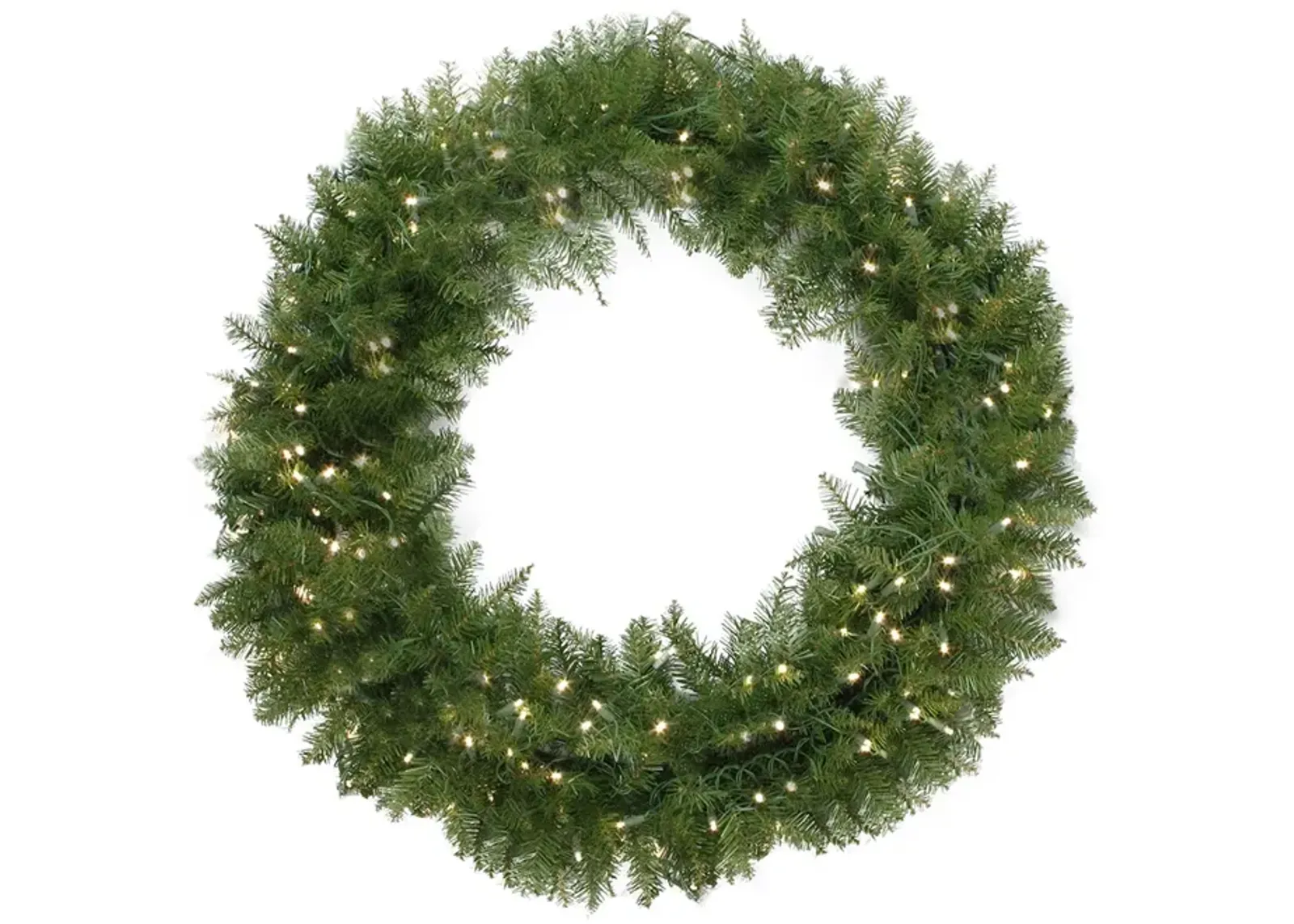 Pre-Lit LED Rockwood Pine Artificial Christmas Wreath  24-Inch  Warm White Lights