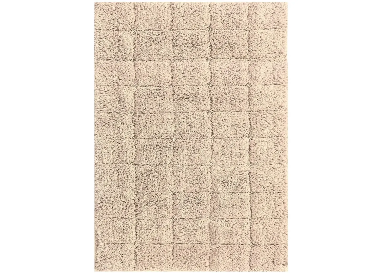 Knightsbridge Summer Tile 220 GSF Non Skid Back Bath Rug 17 x 24 - Ivory