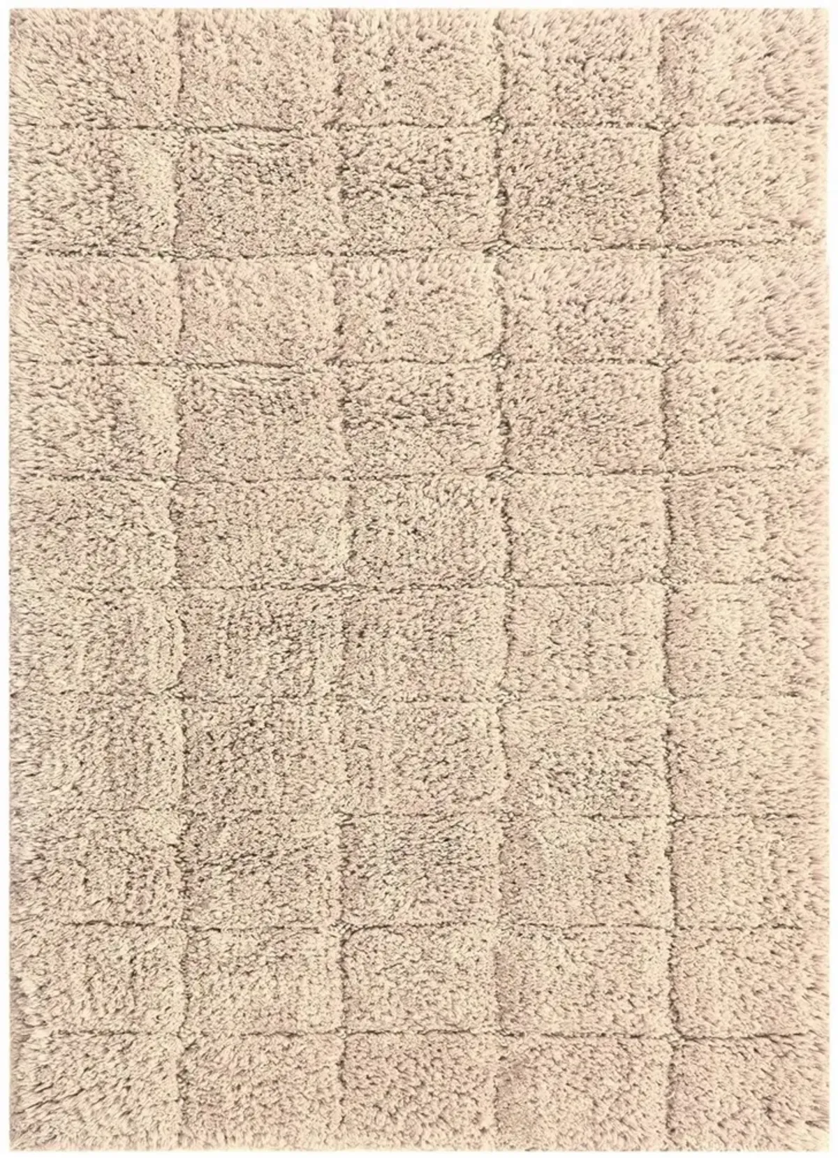 Knightsbridge Summer Tile 220 GSF Non Skid Back Bath Rug 17 x 24 - Ivory