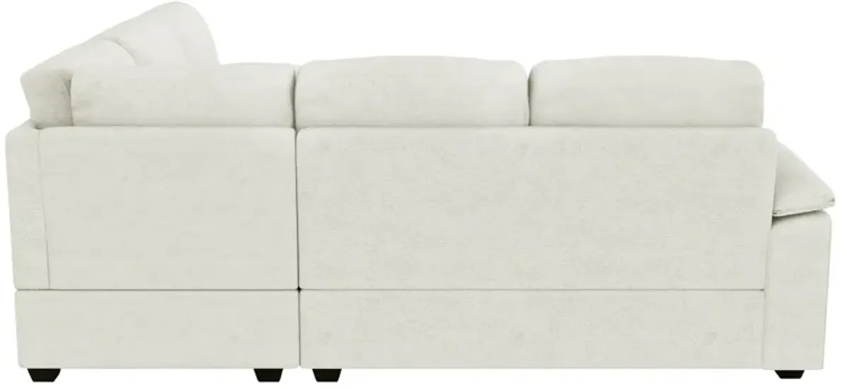 Merax Modern Velvet Sectional Sofa Set with Ottoman