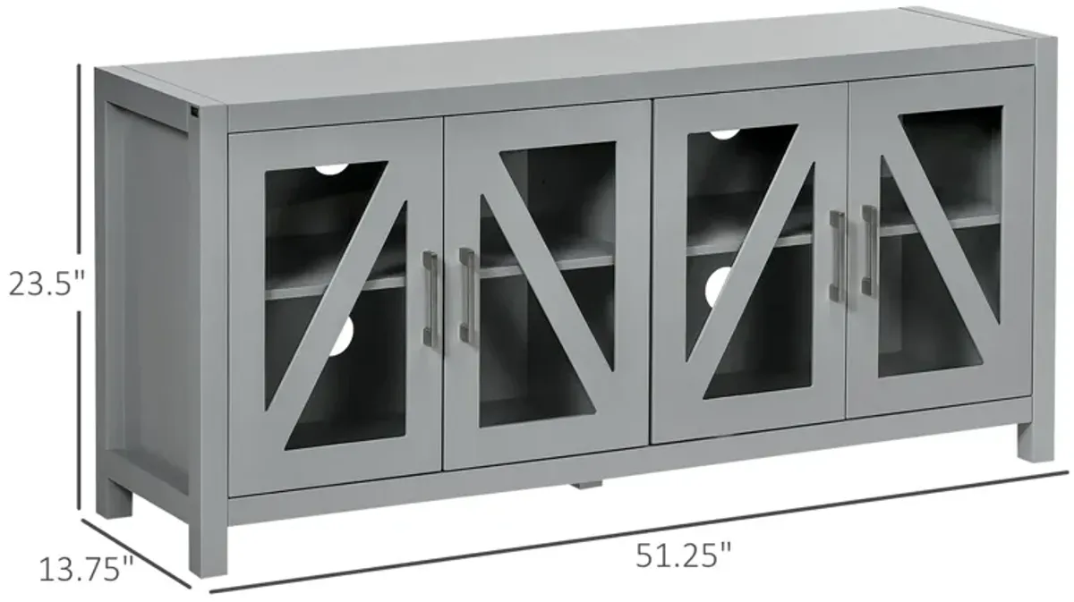 Gray Living Room Storage: TV Cabinet for 58" TVs with Glass Doors