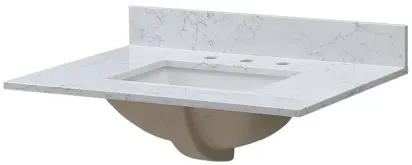 Carrara Jade Marble Vanity Top with Sink & Backsplash