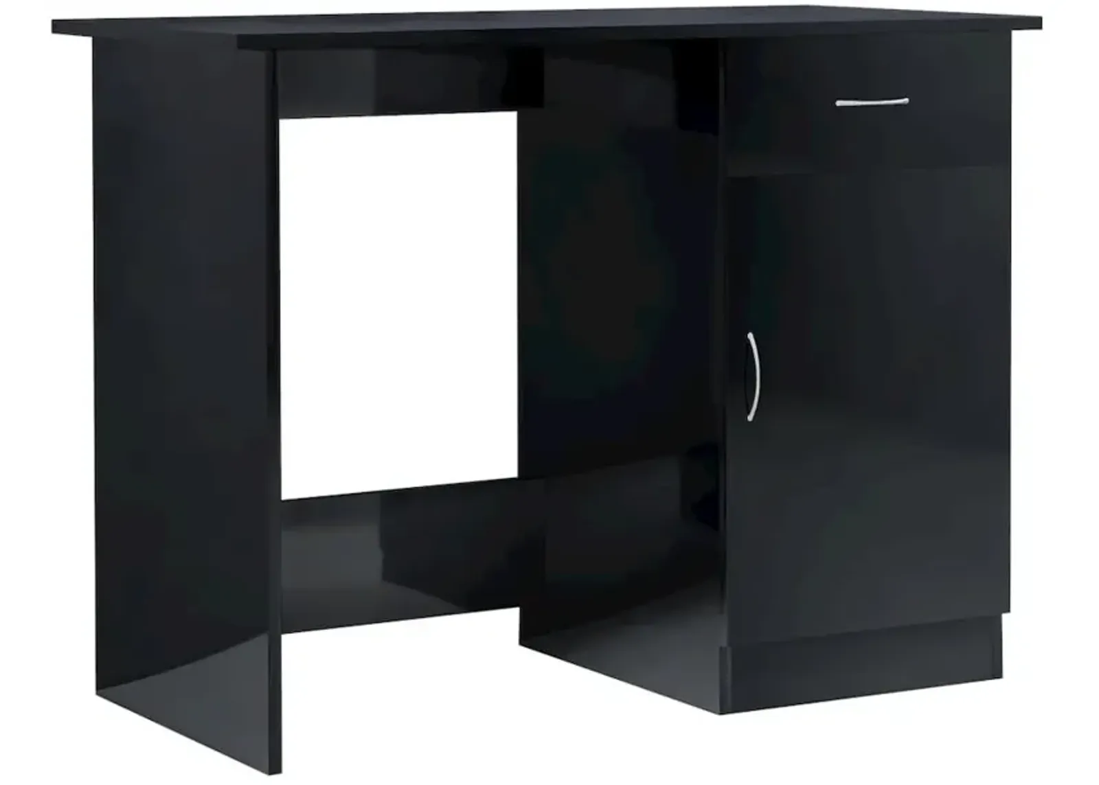 Desk High Gloss Black 39.4" x 19.7" x 29.9" Engineered Wood