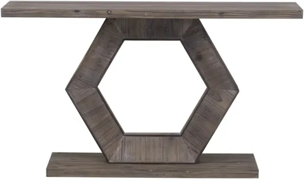 Merax Modern Entryway Table with Hollow Hexagon Leg Structure