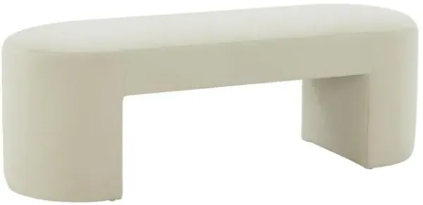 Belen Kox Cream Velvet Upholstered Bench, Belen Kox
