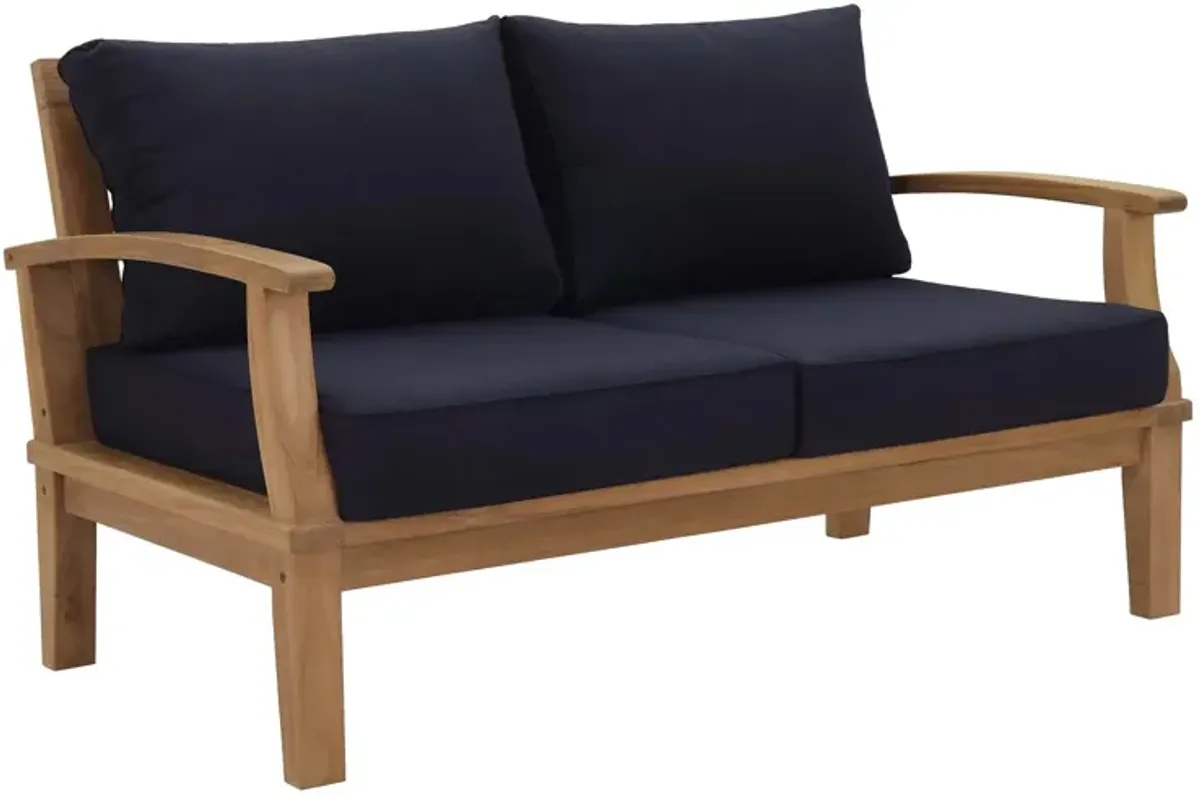 Modway - Marina Outdoor Patio Teak Loveseat Natural White