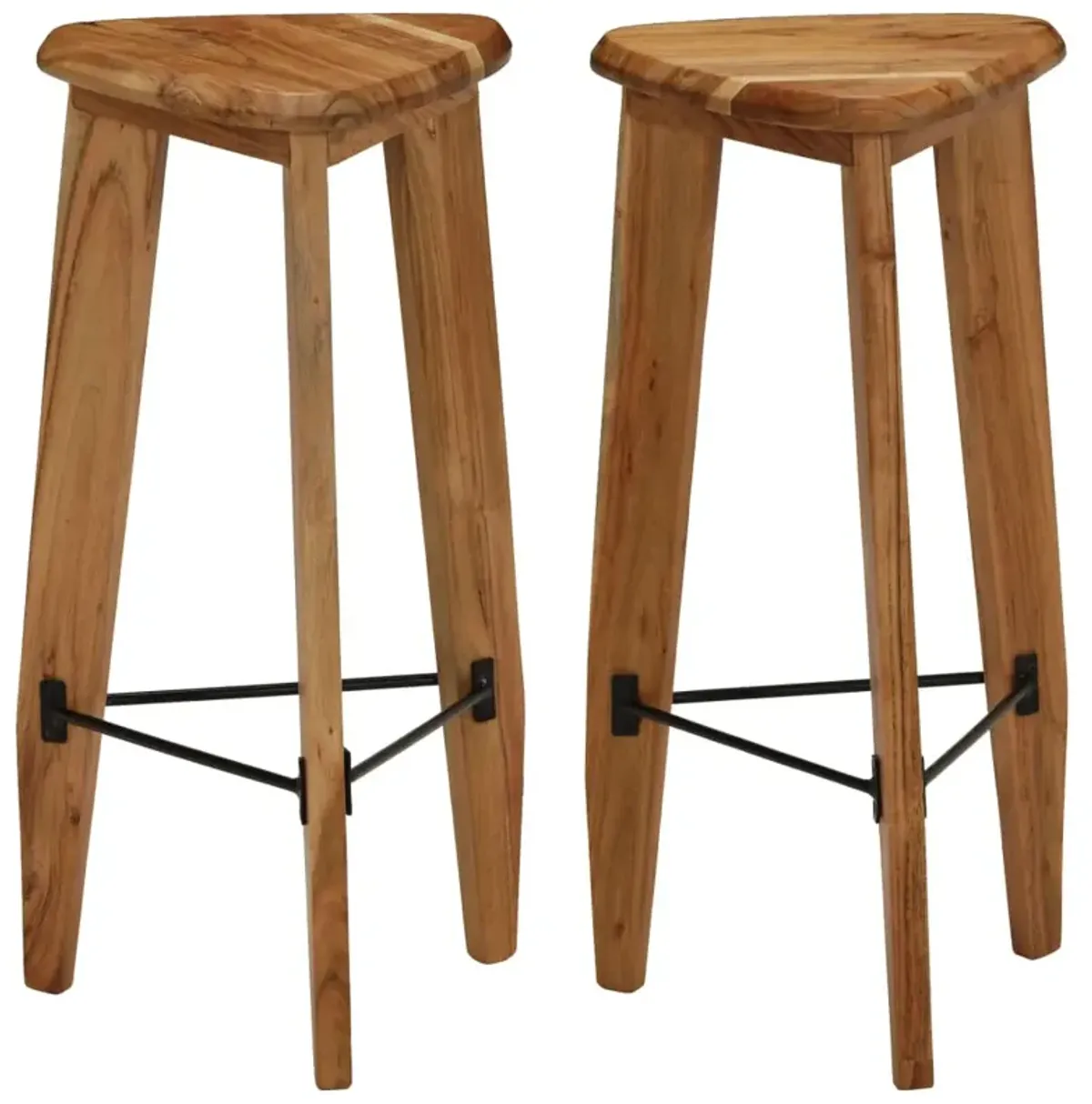 vidaXL Bar Stools 2 pcs Solid Acacia Wood